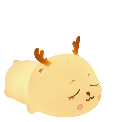 La Veilleuse animal vu de face sur un fond blanc, variante du produit: le faon