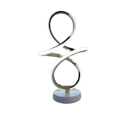 La lampe spirale couleur du lumière blanchevu de face sur un fond blanc, style du produit 1