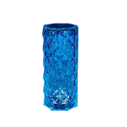 La lampe colonne vu de face sur un fond blanc, couleur de LED bleu