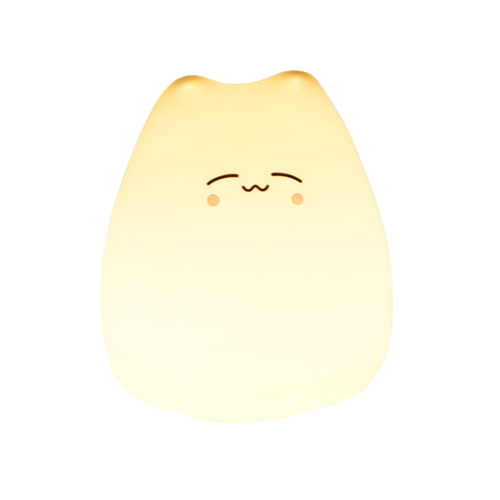 La veilleuse chat vu de face sur fond blanc, variante du produit: chat kawaii