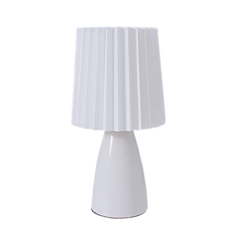 le produit Lampe plissée vu de face sur un fond blanc, produit éteins et couleur du produit blanc