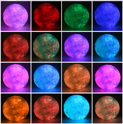 la lampe moon, on y voit les 16 images du produit représentant chacunes des couleurs disponibles