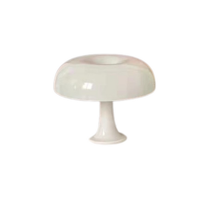 La lampe champignon design vu de face, sur fond blanc, couleur du La lampe champignon design blanc