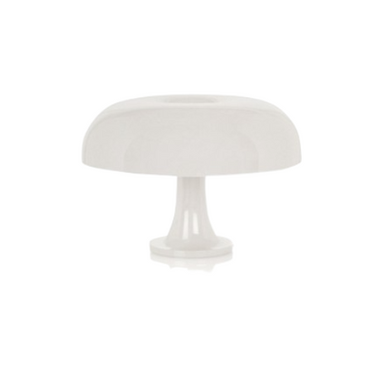 La lampe champignon design vu de face, sur fond blanc, couleur du La lampe champignon design blanc