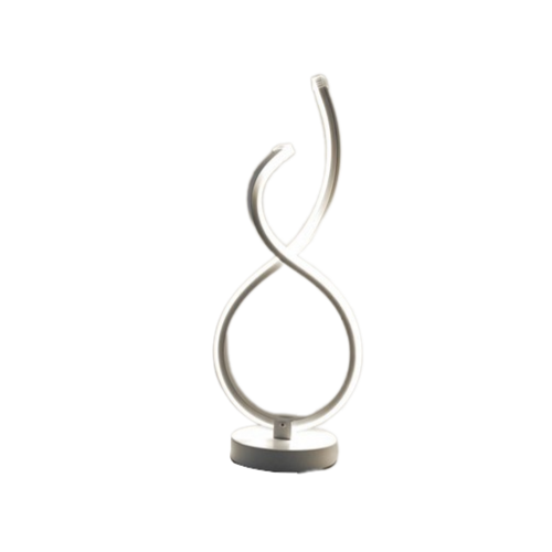 La lampe spirale couleur du lumière blanchevu de face sur un fond blanc, style du produit 2