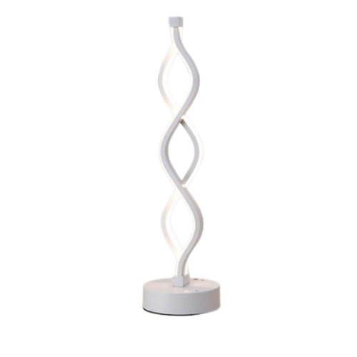 La lampe spirale couleur du lumière blanchevu de face sur un fond blanc, style du produit 5