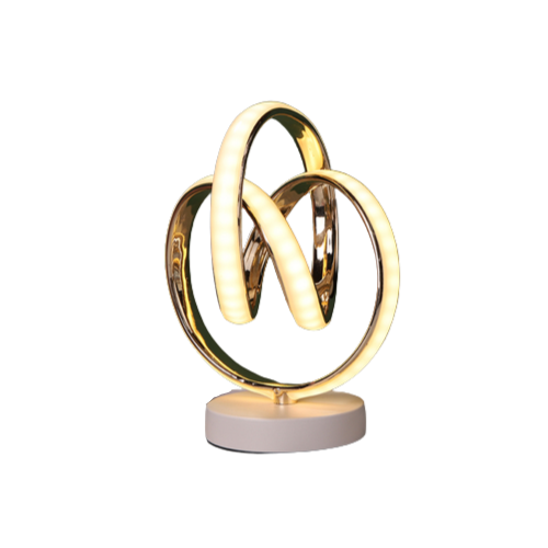 La lampe spirale couleur du lumière chaude vu de face sur un fond blanc, style du produit 3